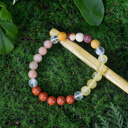 Ayriwoyi Carnelian Bracelet Healing Bracelet For Women Stone Beaded Red Jasper Citrine Crystal Sunstone Bracelets Stretch For Women