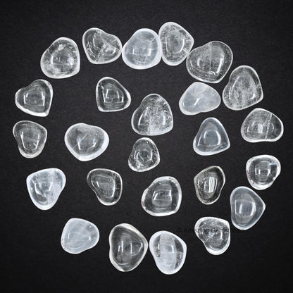 Amazing Gemstone Clear Quartz Stone Heart - Pack of 10 Crystal Heart Stones Rocks - Corazones De Piedra Crystals and Healing Stones Heart Shaped Crystal - Stocking Stuffers Gifts