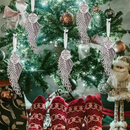 Memorial Christmas Ornament Angel Wings, Sympathy Gifts for Loss of Mom in Memory of Loved One in Heaven Keepsake Remembrance Christmas Tree Decoration