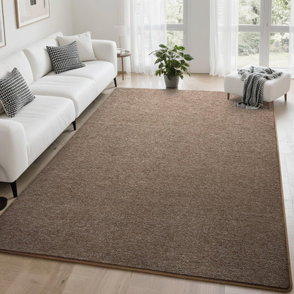 Tepook Soft Rugs for Living Room Bedroom, 4x6 Brown Modern Washable Non-Slip Area Rug, Indoor Memory Foam Carpets for Boys Girls Room Home Decor