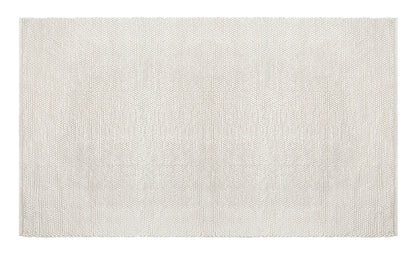 Savi Home Handwoven Wool Cotton Blend Area Rug 4x6', Textured Popcorn Braided Ivory Rug, Soft Thick Farmhouse Contemporary Living Room Carpet, Neutral Modern Decorative Floor Rug