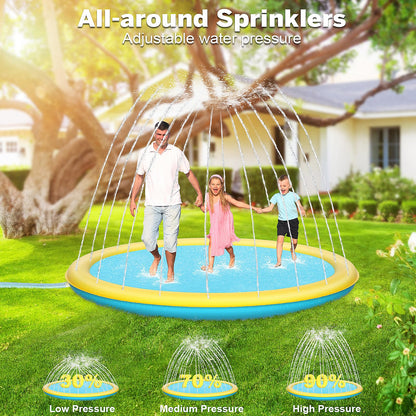 Thicken 94'' Splash Pad, Non-Slip Splash Pad for Kids and Dogs, Toddler Sprinkler Pool & Splash Play Mat, Summer Outside Water Toys Large Splash Pads for Kids Activity, Easy to Use/Clean