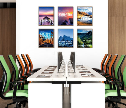 SGGYEFOK Motivational Wall Art Decoration Painting | 6-pack 8 x 10 inches, Suitable for Library, School, Gym,Office， Living Room deco（Frameless） 2