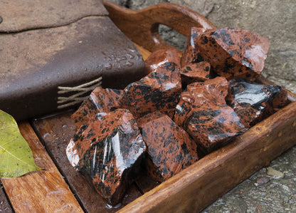 Mahogany Obsidian Rough Stones and Crystals, Raw Stones For Jewelry Making, Tumbling Bulk, Polishing, Cabbing, Lapidary, Fountain Rocks, Decoration, Wire Wrapping, Gem Mining, Reiki Healing 1 lb