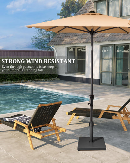 JOINHOM 45lbs Patio Umbrella Base - Heavy Duty Outdoor Patio Market Umbrella Stand for Deck, Poolside, Balcony, Wind-Resistant Design,Black