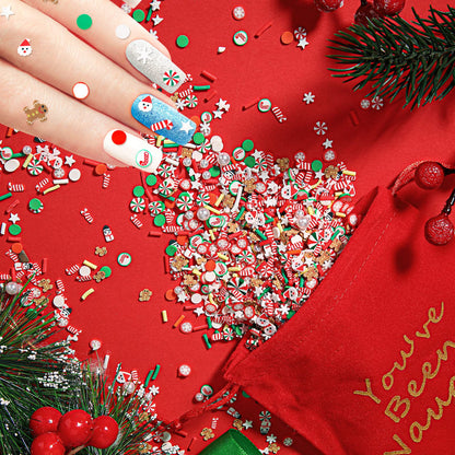 BBTO 250 Grams Christmas Fake Chocolate Candy Sprinkles Tiny Polymer Clay Embellishments Xmas Polymer Slices Soft Clay DIY Decoration for Resin Nail Scrapbook Charm DIY Art Crafts Making Supply