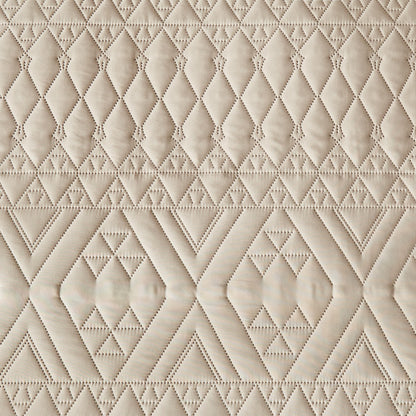 akkialla Full/Queen Size Quilt Bedding Set,Beige Lightweight Microfiber Soft Bedspread,Modern Style Geoetric Pattern Coverlet Set for All Seasons,3 Piece(1 Quilt,2 Pillow Shams)