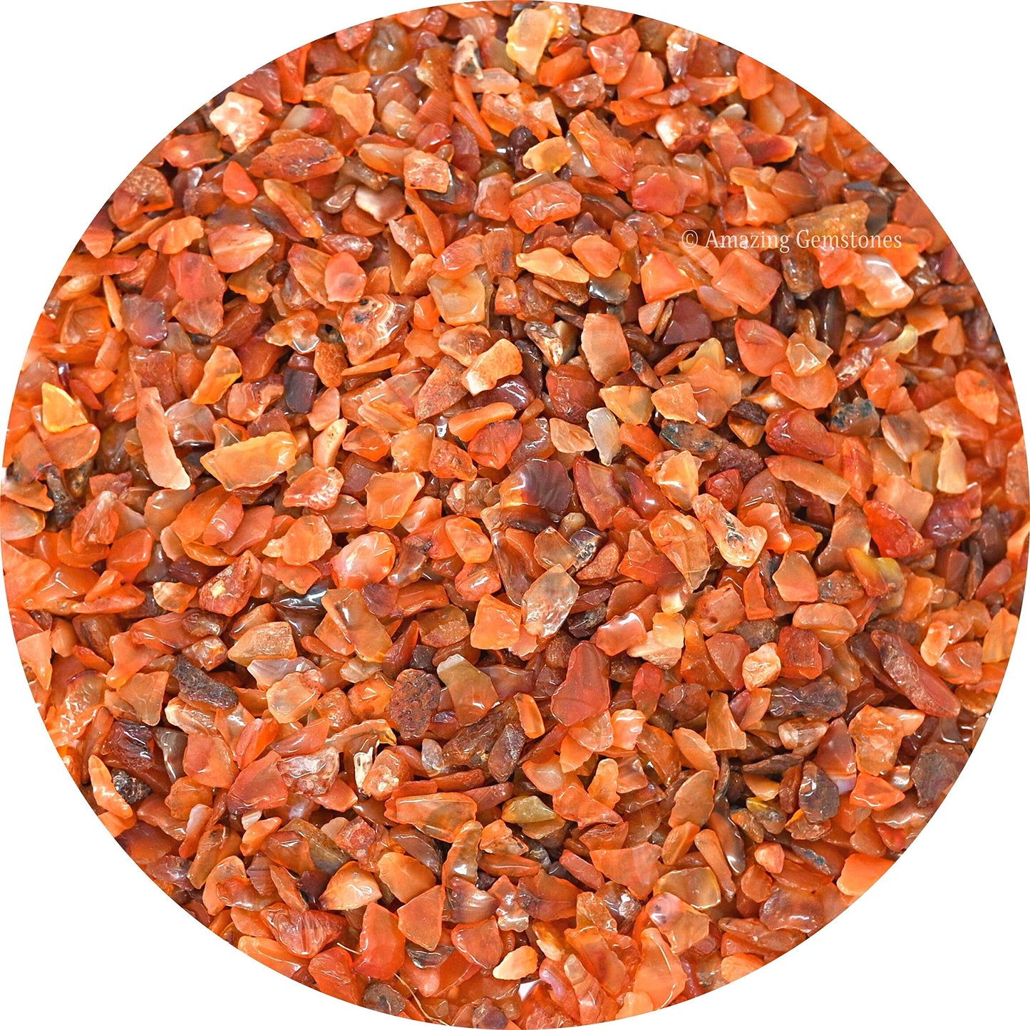 Amazing Gemstone Carnelian Crystal Chips Aquarium Gravel Rocks - Carnelian Chips Bulk Fish Tank Gravel, Small Tumbled Stones and Tiny Crystals for Decoration (Natural AAA Grade Gemstones)
