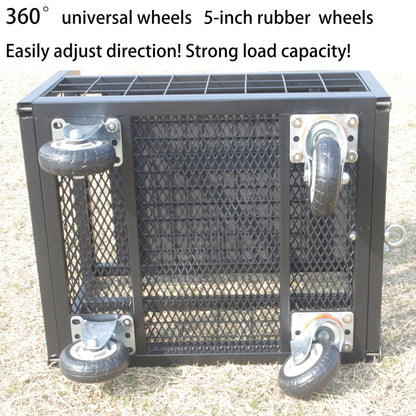 Lidouts Garden Work Seat with Universal Wheels Lawn Patio Metal Heavy Duty Gardenning Cart with Seat - Garden Rolling Stools Black Green (Black, Extra Large)