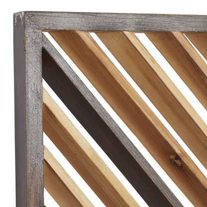 Deco 79 Wood Geometric Home Wall Decor Slatted Wood Design Wall Sculpture, Set of 3 Wall Art 12"W, 35"H, Brown