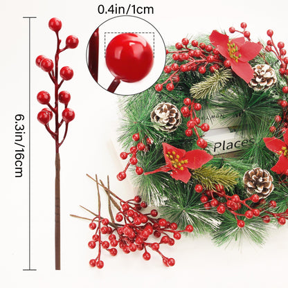 NBGV 50pack Christmas Tree Decorations Artificial Berry Stems Red Berry Picks for Xmas Winter Party Holiday Flower Arrangements Home Centerpieces and DIY Ornaments