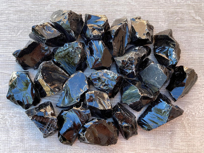 WHOLESALE Raw Black Obsidian Crystals, Natural Black Obsidian Stone, Natural Rough Black Obsidian crystals, Black Obsidian Rough, Black Obsidian Healing Crystals (Black Obsidian, 0.5 Pound)