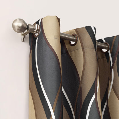 No. 918 Intersect 2-Pack Ogee Print Semi-Sheer Grommet Curtain Panel Pair