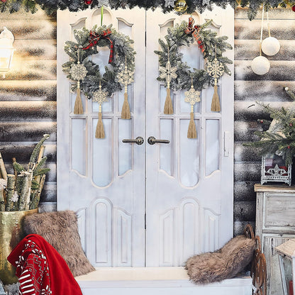 Barydat 18 Pcs Boho Christmas Snowflakes Ornaments Beads with Rope Wooden Tree Hanging Decorations Christmas Tree Hanging Ornament Wood Hanging Cutout for DIY Rustic Decor Crafts, 6 Style
