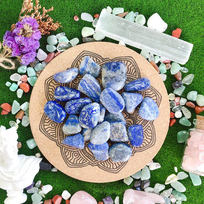 Blue Solidate Tumbled Polished Natural Healing Crystals Stones Bulk Stones Crystal for Energy Reiki Tumbling Cabbing Balancing Decoration Gemstones Crystal Healing Meditation Therapy Gift 100g