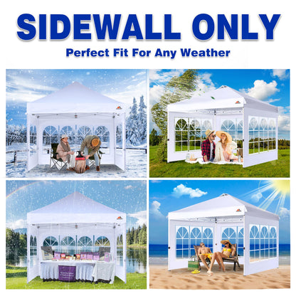 SCOCANOPY Church Window Sidewall for 10x10 Canopy Frame, 3 Pack Sunwalls Only,(Khaki)