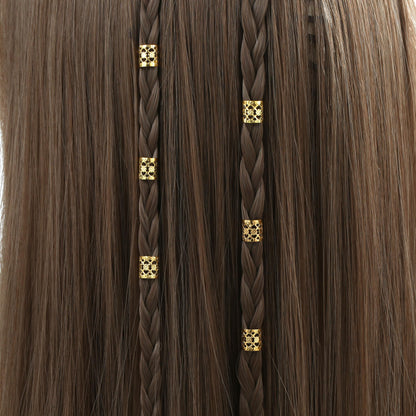 MODASER 220 Pcs Gold Hair Jewelry for Braids, 12 Styles Gold and Silver Hair Accessories Cuff for Braids and Dreadlocks, Adjustable Metal Rings Cuffs Clips for Dreadlock Accessory Jewelry Decorations