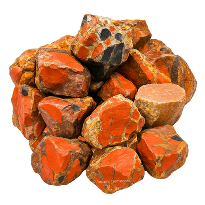 Amazing Gemstone Spotted Jasper Raw Crystals and Healing Stones, Natural Rocks for Tumbling and DIY Raw Stones and Crystals (1 Piece)