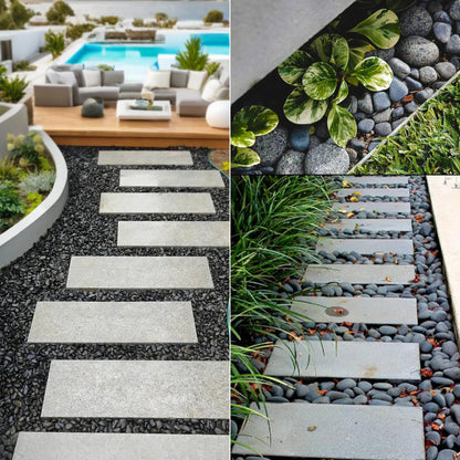 Quibbay 5 lbs Mexican Beach Pebbles, 2-3 Inch Decorative River Rocks for Fish Tank Aquarium Fountain, Decorative Pebbles for Garden Landscaping, Home Décor, Outdoor Paving Walkways Pathways Backyard