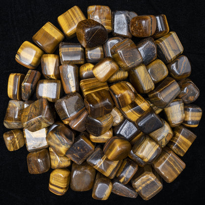 Crocon 1LB Tiger Eye Tumbled Stones and Crystals Bulk 2000+ Carats Natural Crystal Kit for Reiki Healing Crystal Polished, Tumble Stones, Chakra Balancing, Reiki Gift, Home Decor Size : 20-25 mm