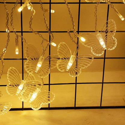 Butterfly Curtain Fairy String Lights, 120LED 8 Modes USB Powered Timer Firefly Twinkle Light with Romote, 14.7FT Copper Wire Hanging Decoration for Room, Wedding, Bedroom, Party, Christmas Decor