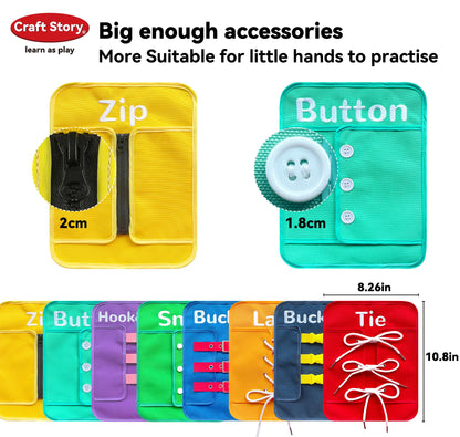 Craftstory Toddlers Montessori Busy Board for 3 4 5 Years Basic Life Skills, Sensory Toys for Boys Girls Preschool Clam Down Learning Activities