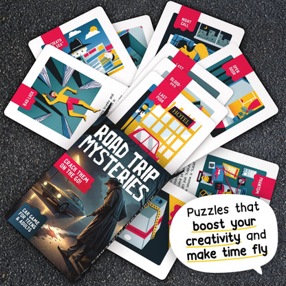 WELL BALANCED Road Trip Mysteries - Car Game for Adults & Teens, Road Trip Travel Essentials