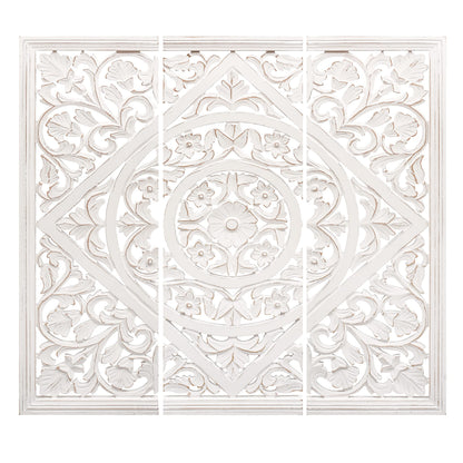 James Symfony Decorative Wall Panels - Living Room Wall Art Decor, Bedroom Decor, Christmas Wall Decor, Set of 3 - 36x12 Inch White