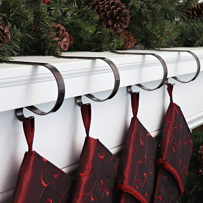 Haute Decor The Original MantleClip® Stocking Holder 4 Pack - Hang Christmas Stockings Safely and Securely from Mantels Up to 3 Inches Thick