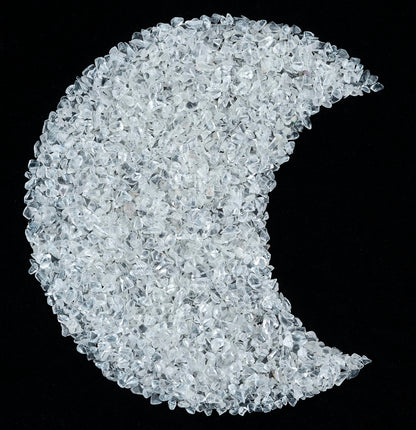Crocon Clear Quartz polished Chips Bulk Natural Stone chip Gemstone Tumbling Cabbing Polishing Gem Mining Chakra Balancing Reiki Healing Good Luck Home Office Decor Weight :-1/2Lb Approx