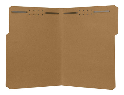 The File King Kraft File Folder with Dual 2" Fasteners | Letter Size - Box of 50 | 1/3 Top Tab | Heavyweight Filing Solution for Patient Charts, Legal Documents, Records | Made in USA