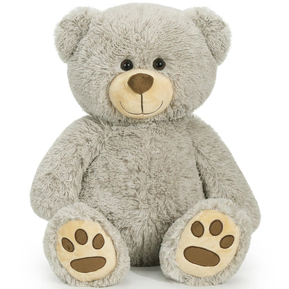 LotFancy Teddy Bear Stuffed Animals, 20 inch Soft Cuddly Cute Plushies, Plush Toys with Footprint Design, Stuffed Animals for Girls Kids Baby Toddlers, Baby Shower Easter Birthday Gift Decor, Grey