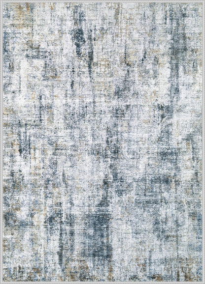 6x9 Area Rug for Living Room: Washable Abstract Soft Rugs Non Slip Modern Stain Resistant Low Pile Carpet for Dining Room Bedroom Nursery Office (Multi Blue, 6'x9')
