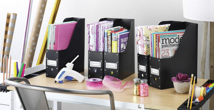 Whitmor Magazine Storage Desk Organizers - Black (Set of 5)