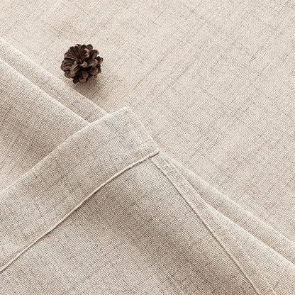 MIULEE Faux Linen Curtains 84 Inch Length 2 Panels Natural Semi Sheer Curtain with Back Tab Rod Pocket, Light Filtering Window Privacy Burlap Drapes for Living Room Bedroom 42W x 84L Linen