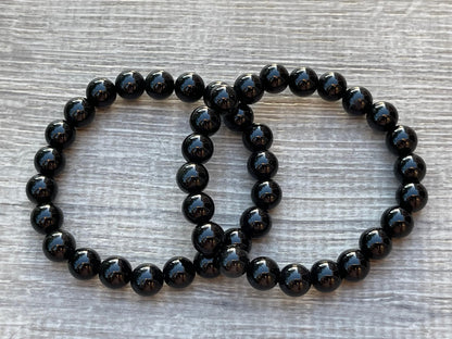 GAF TREASURES Rainbow Obsidian Crystal Bead Bracelet 8mm, Genuine Rainbow Obsidian Stretch Gemstone Bracelet, Healing Crystal Bracelet, Gift for Men & Women (1)