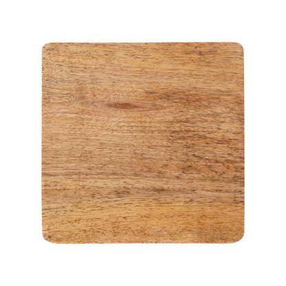 Set of 6 Wood Coasters - Natural Mango Wooden Coasters for Drinks, Beverages, Wine Glasses & Bar Glasses - Rustic & Durable Drink Coasters - Coaster Set for Home, Kitchen, Dining, Bar Decor