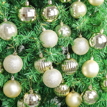 24ct Christmas Balls Ornaments, 2.36 Inch Christmas Tree Balls Ornaments, Decorative Baubles Decorations for Xmas Tree Decor Holiday Party, Champagne