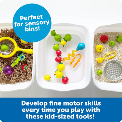 Learning Resources Helping Hands Fine Motor Tool Set Toy - Sensory Bin Sand Toys, Montessori, Plastic Tweezers, Therapy Games for Toddler, Homeschool Preschool Supplies
