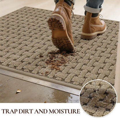 FLOORHUG Door Mat Indoor Entrance 20x32, Non-Slip Washable Doormats Entry Way Mats, Dirt Resistant and Absorbent Welcome Mat, Easy Clean Low-Profile Doormat, Front Door, Inside Entrance, Beige