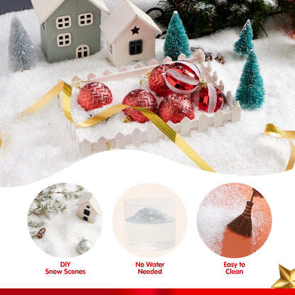 JOYIN 2 Pack 10 Oz Fake Snow 280g Artificial Plastic Snowflakes for Christmas Tree Decoration Xmas Party Home Holiday Decor and White Displays
