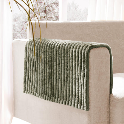 Meider 100% Waterproof Couch Arm Covers 2pcs, Fuzzy Chair Arm Covers Thick Soft Recliner Chair Armrest Protectors, Non-Slip Couch Armrest Cover Pet mats for Sofa (Sage Green, 22" x 22" 2 Pack)