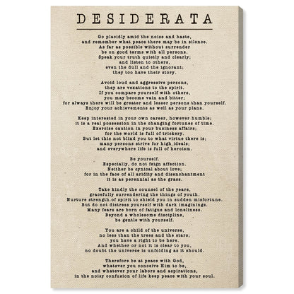 The Oliver Gal Artist Co. Typography Wall Art Canvas Prints Inspirational Quotes and Sayings Desiderata Parchment Home Décor, 10" x 15", Stretched