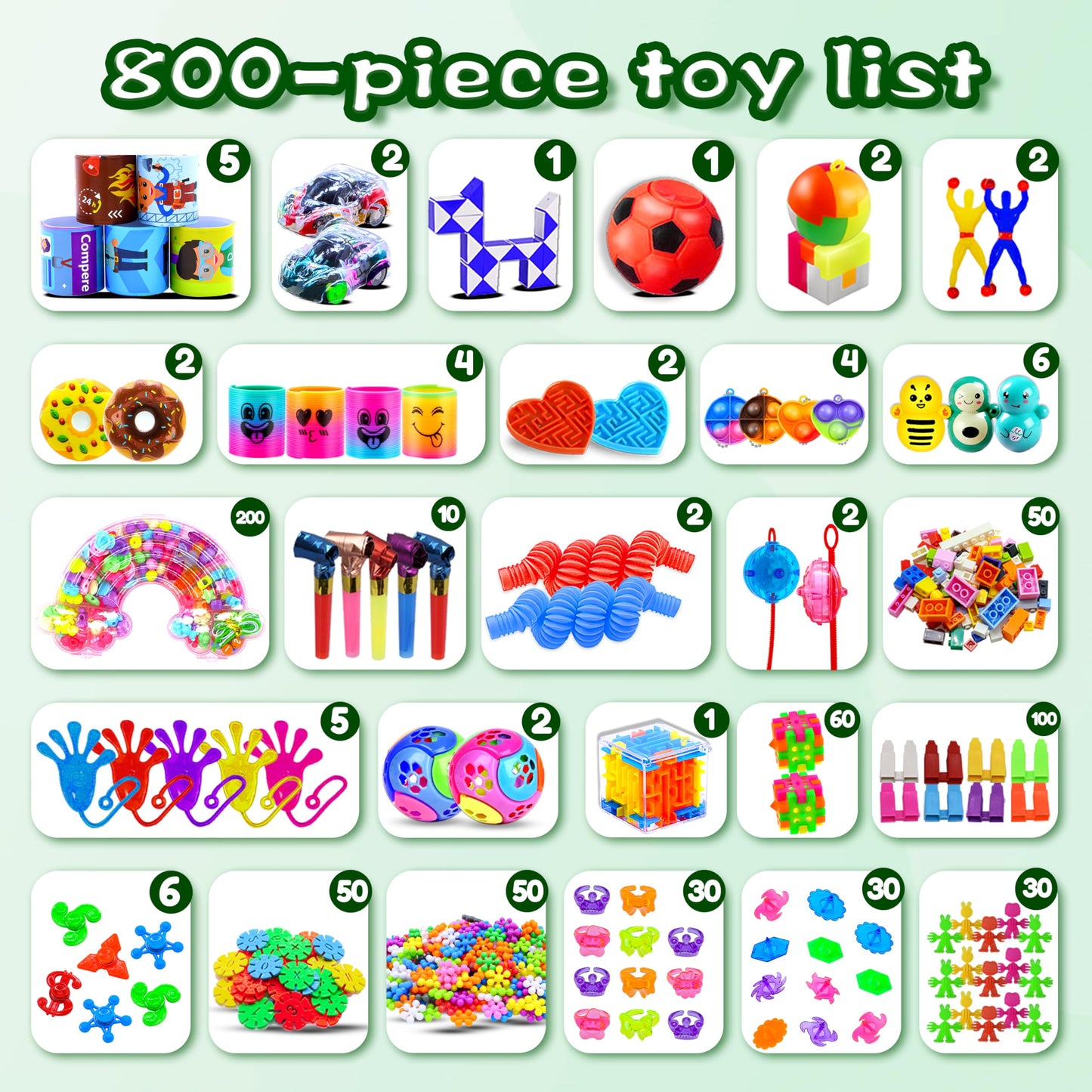 800Pcs Party Favors for Kids,Valentine's Day Gifts, Treasure Box Toys for Classroom,Fidget Toys Bulk Pack,Prize Box for Classroom Rewards
