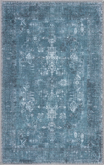RugOver Machine Washable Area Rug, Pet-Friendly and Non-Slip Indoor Carpet for Kitchen, Bathroom, Living Room, Home Floor Decoration (Spruce/Stone, 2' x 3')