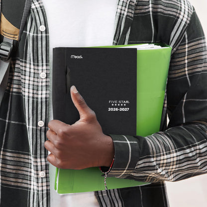 Five Star Planner 2026-2027 Weekly & Monthly Academic 12-Month July-June Advance Student Planner + Study App, 5-1/2" x 8-1/2", Black (CAW45905)