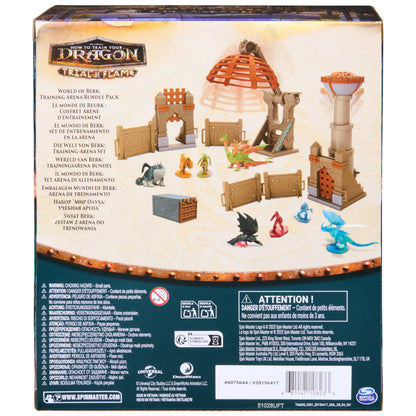DreamWorks Dragons, World of Berk, Trial of Flame Bundle Pack with Dragon Capture and Torch Tower Playsets, 4 Dragon Figures with 4 Viking Figures, for Ages 4 and up