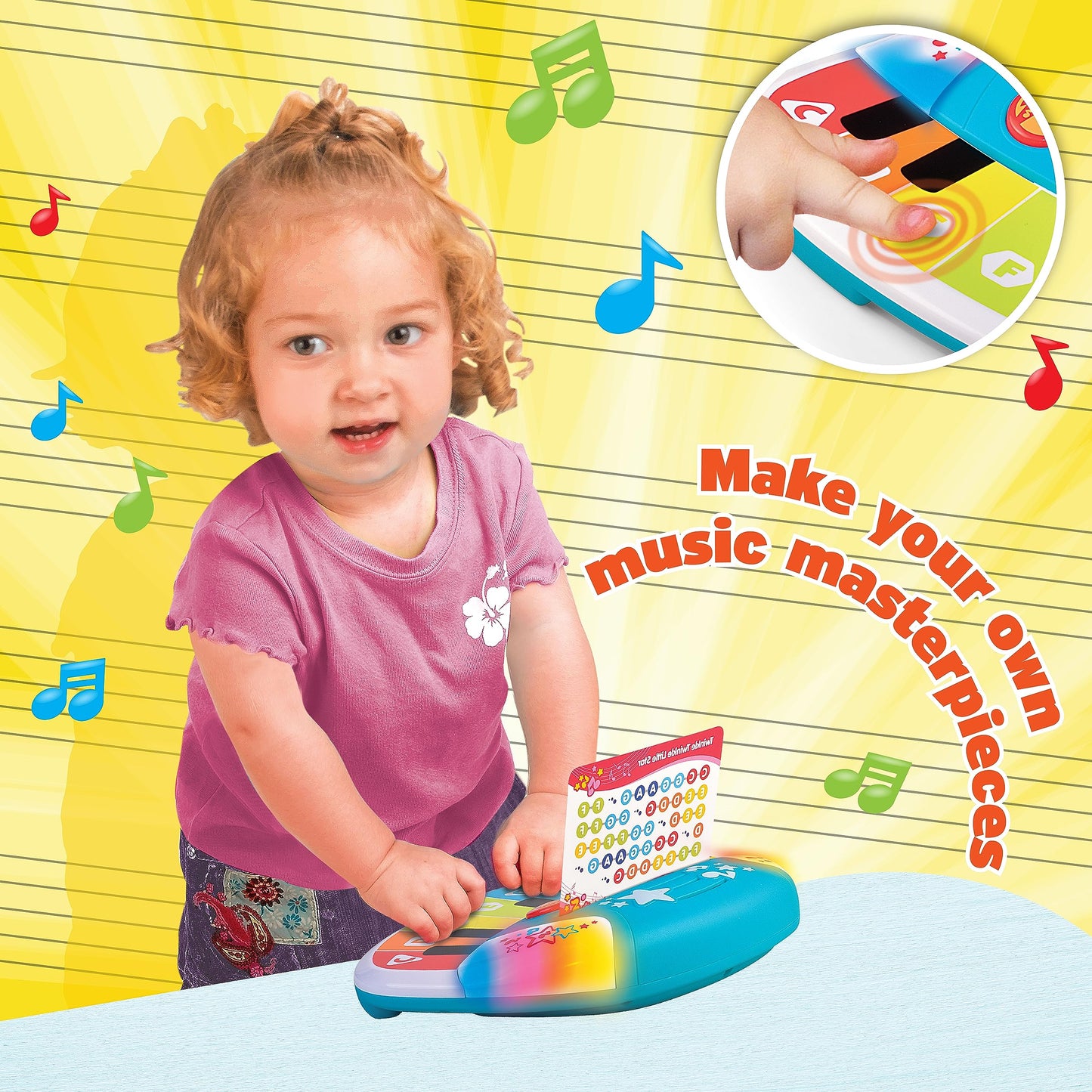HAP-P-KID Magic Touch Baby Piano, Toddler Music Toy, Infant Touch Sensor Musical Instrument, Switch Between Xylophone, Kids Play Fun Gifts for 9 12 18 24 Month, 1 2 3 Year Old Boys Girls