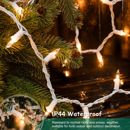 HEYFUNi Clear Christmas Lights Set,50 Count 13Feet Incandescent Bulb Mini String Lights for Christmas Tree Holiday Garland Party Weeding Xma Home Indoor&Outdoor Decorations,White Wire