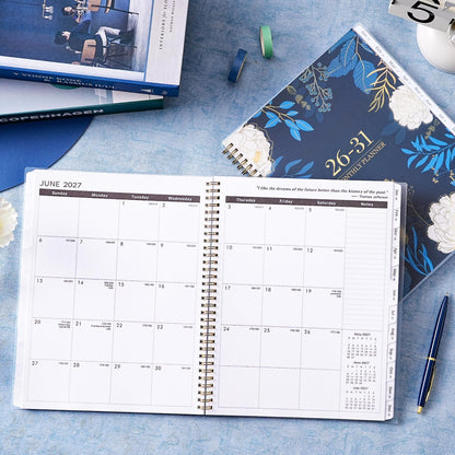 2026-2031 Monthly Planner - 5 Year Planner/Calendar 2026-2031, 11" x 9", 2026 Calendar Planner, Jul 2026 - Jun 2031, Tabs, Back Pocket, Holidays, Twin-Wire Binding, Note Pages